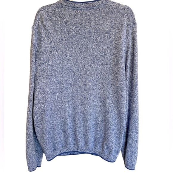 Magaschoni Men’s Sweater Size XL Marled Blue White Crewneck Cotton Blend - Picture 2 of 9